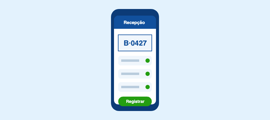Ilustração da recepção pelo celular